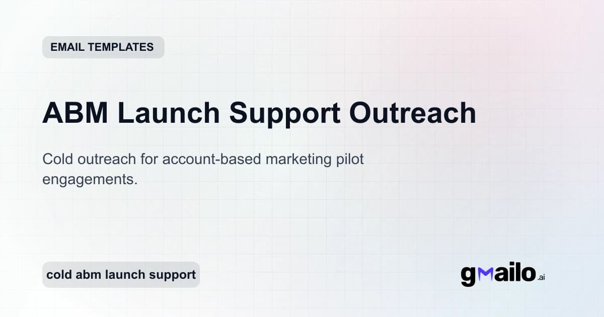 ABM Launch Support Outreach email template thumbnail