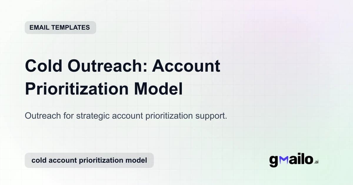 Cold Outreach: Account Prioritization Model email template thumbnail