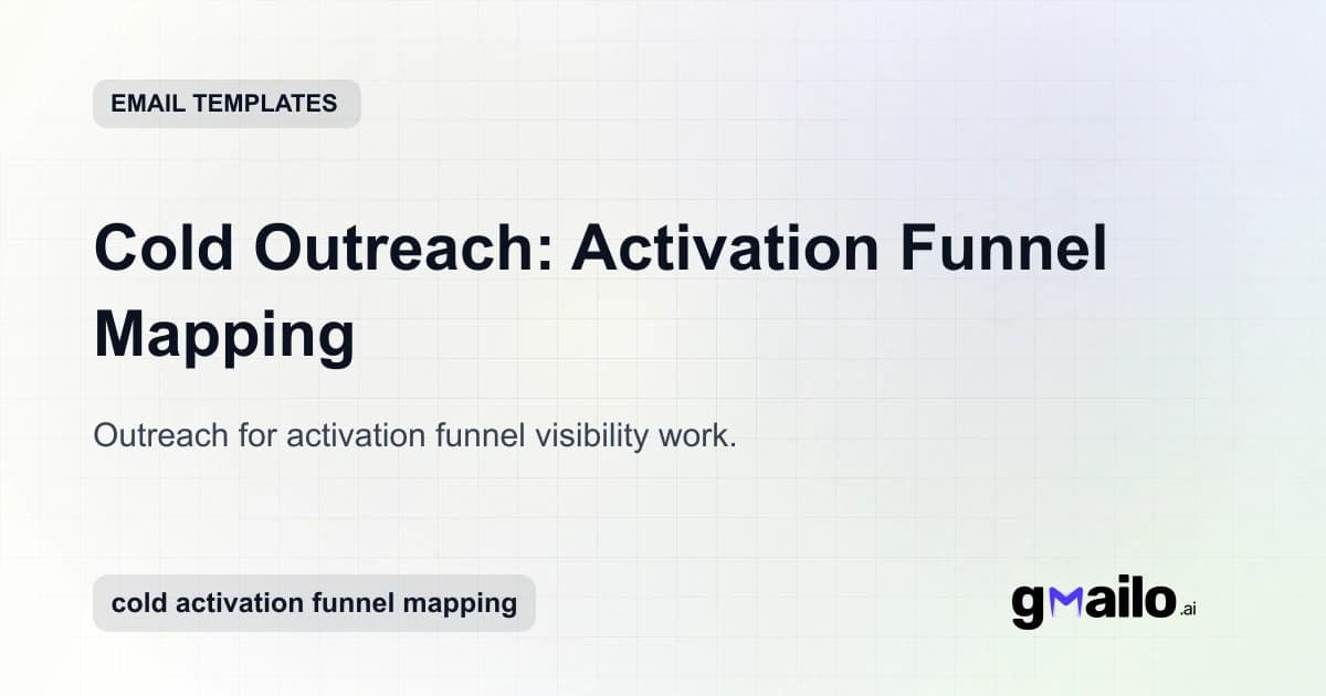Cold Outreach: Activation Funnel Mapping email template thumbnail
