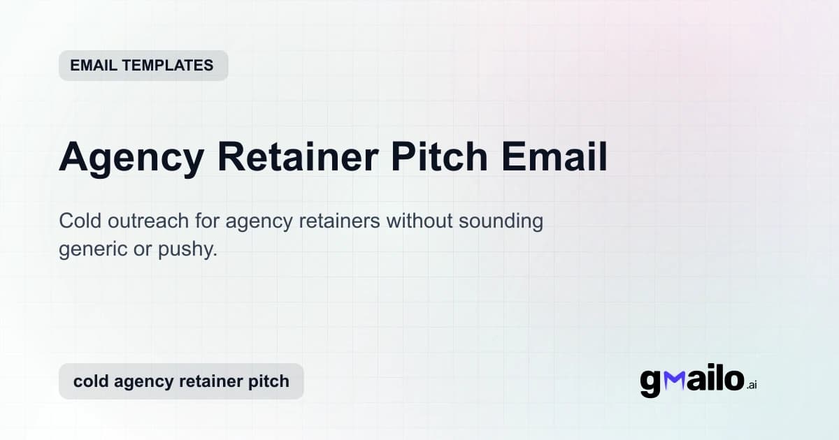 Agency Retainer Pitch Email email template thumbnail