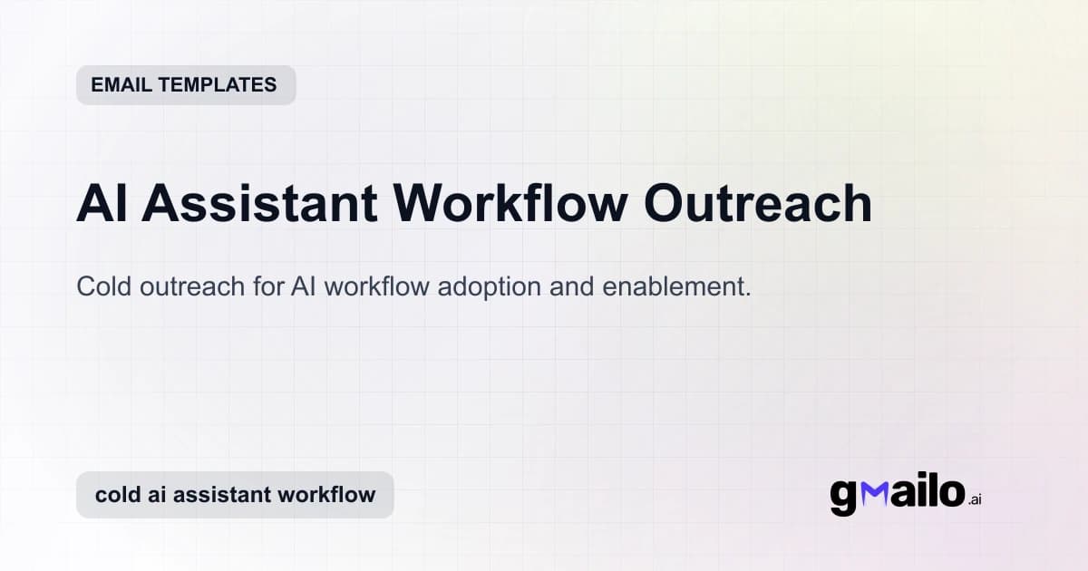 AI Assistant Workflow Outreach email template thumbnail