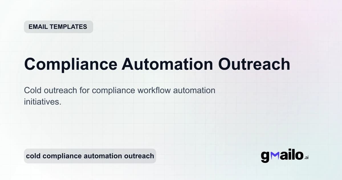 Compliance Automation Outreach email template thumbnail