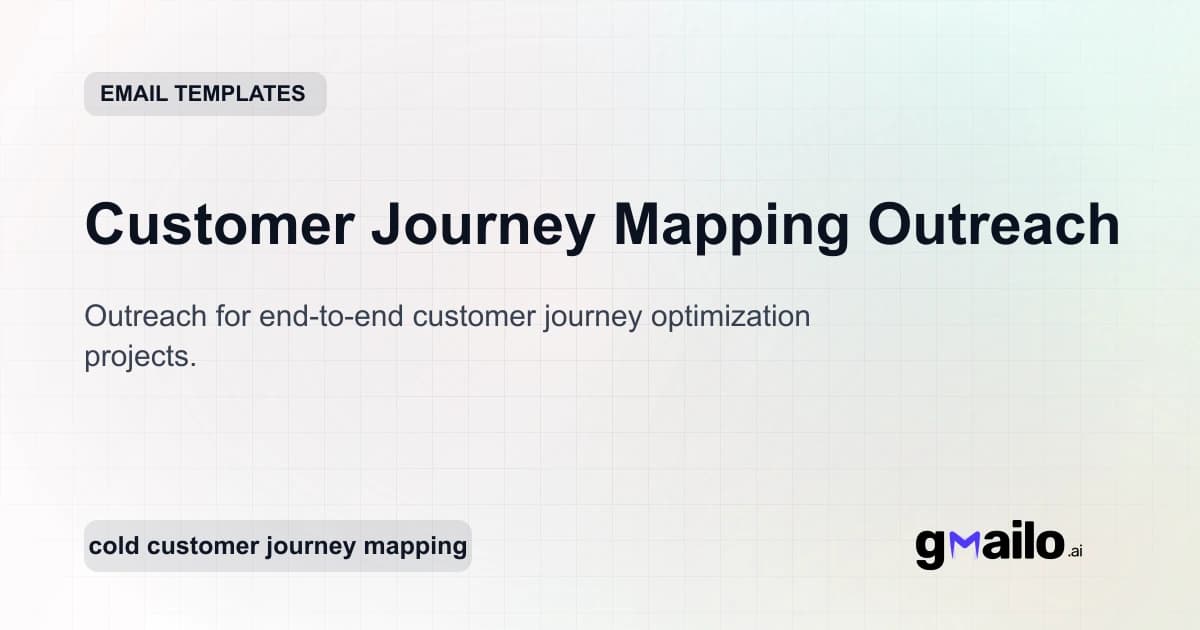 Customer Journey Mapping Outreach email template thumbnail