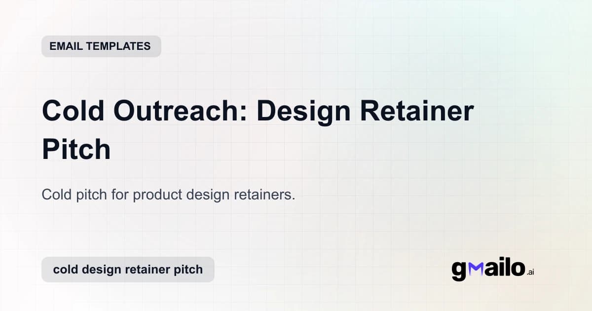 Cold Outreach: Design Retainer Pitch email template thumbnail