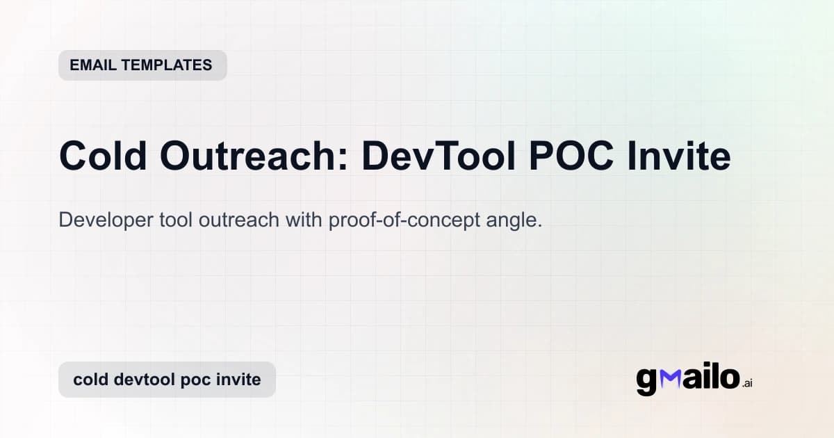 Cold Outreach: DevTool POC Invite email template thumbnail