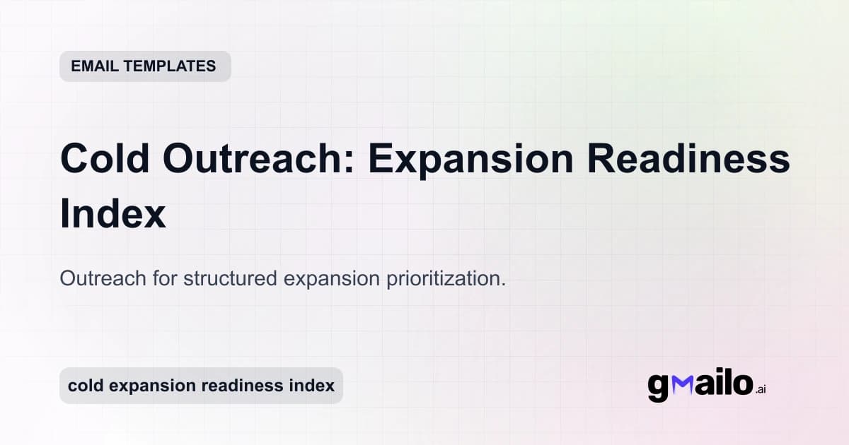 Cold Outreach: Expansion Readiness Index email template thumbnail