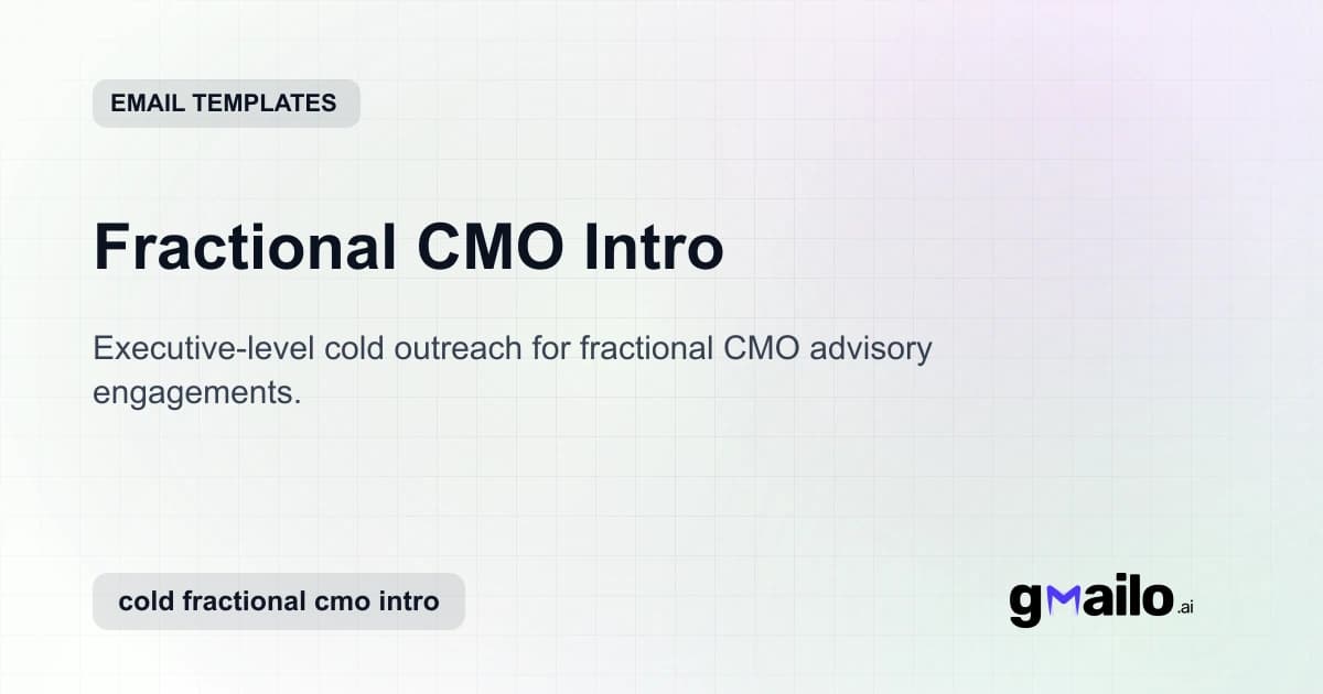 Fractional CMO Intro email template thumbnail