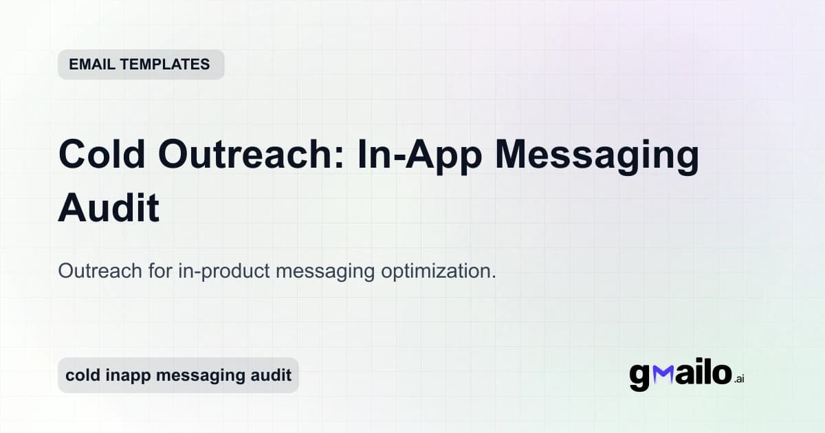 Cold Outreach: In-App Messaging Audit email template thumbnail