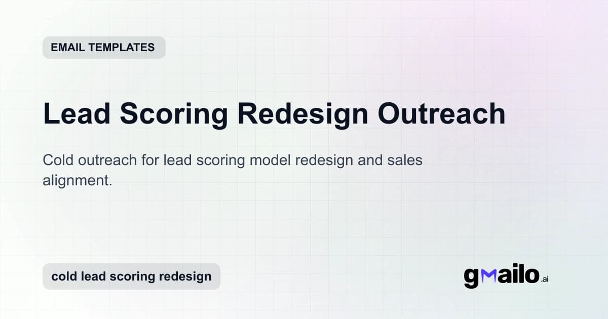 Lead Scoring Redesign Outreach email template thumbnail