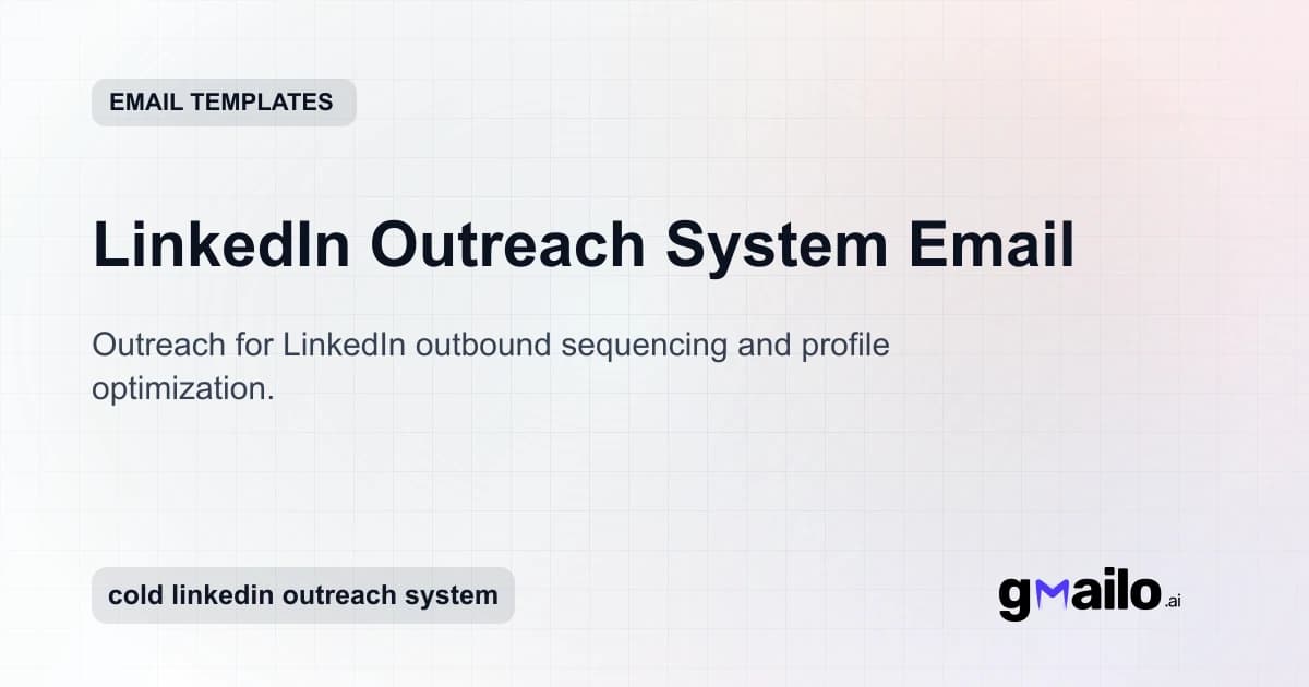 LinkedIn Outreach System Email email template thumbnail