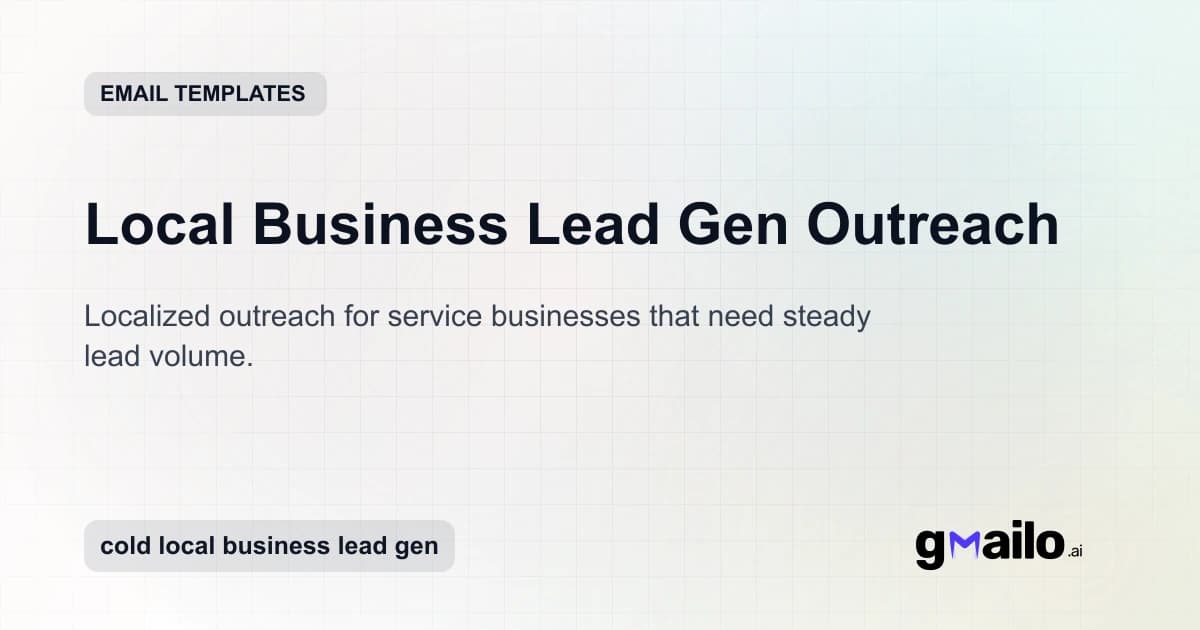 Local Business Lead Gen Outreach email template thumbnail