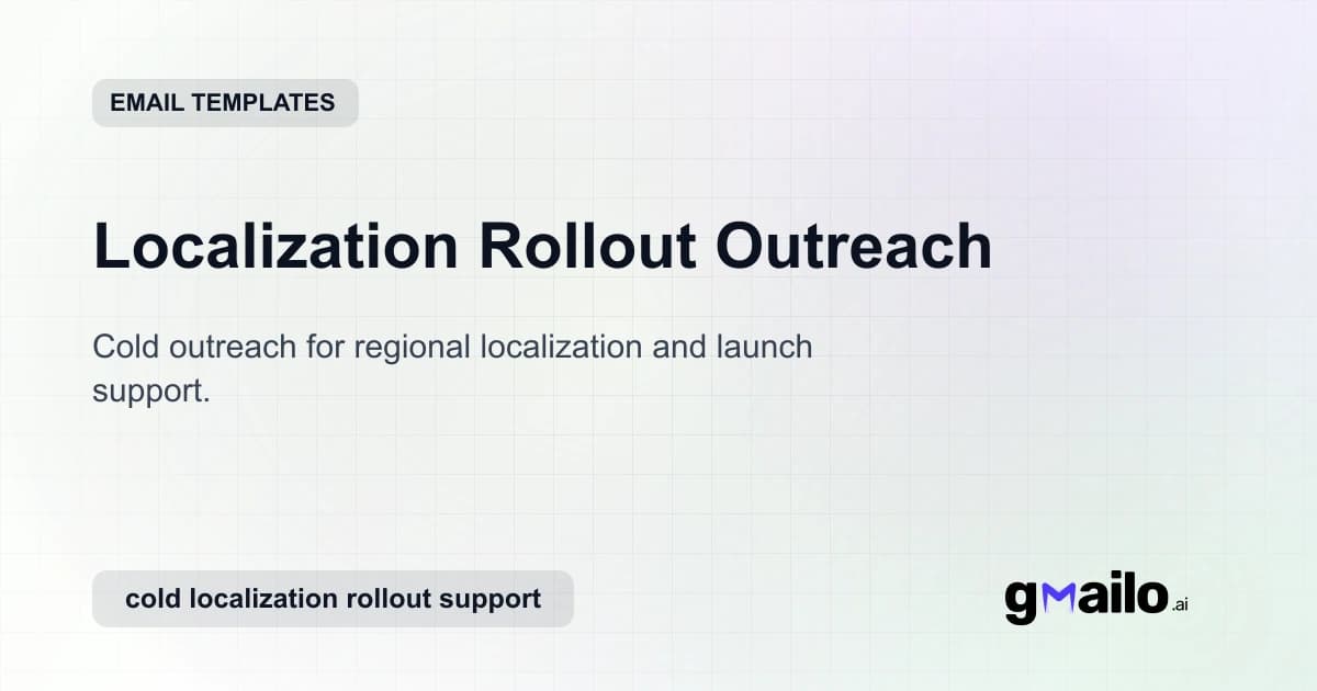 Localization Rollout Outreach email template thumbnail