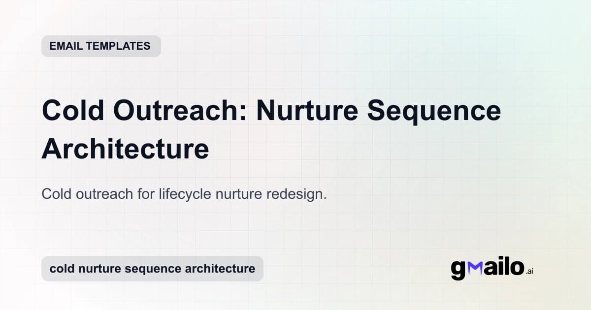 Cold Outreach: Nurture Sequence Architecture email template thumbnail