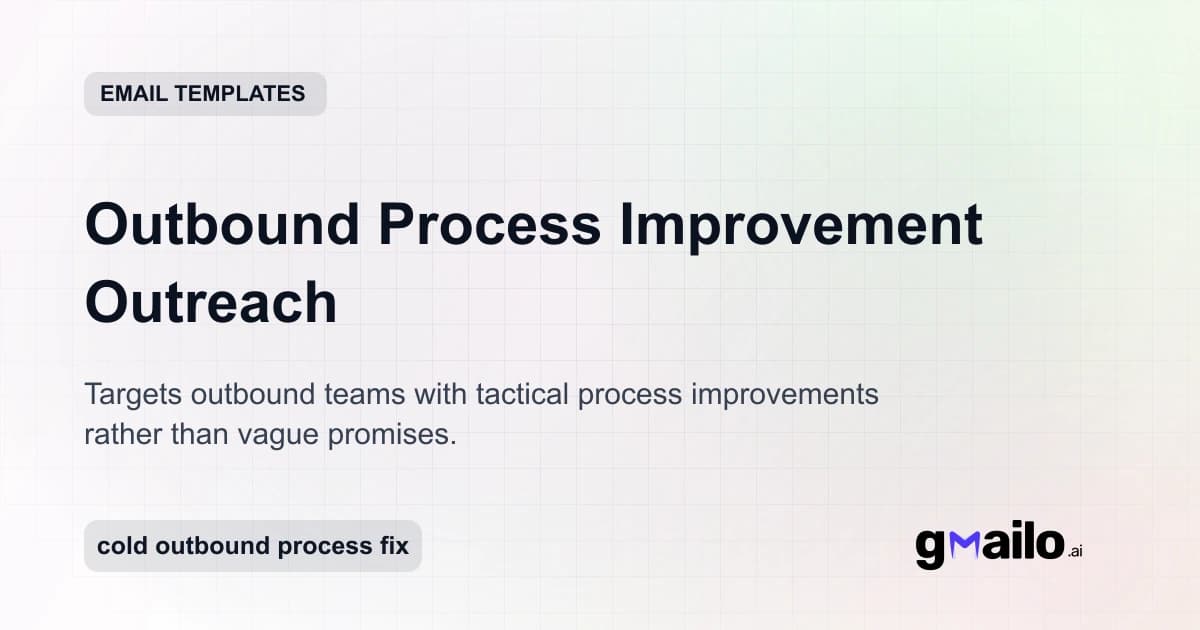Outbound Process Improvement Outreach email template thumbnail