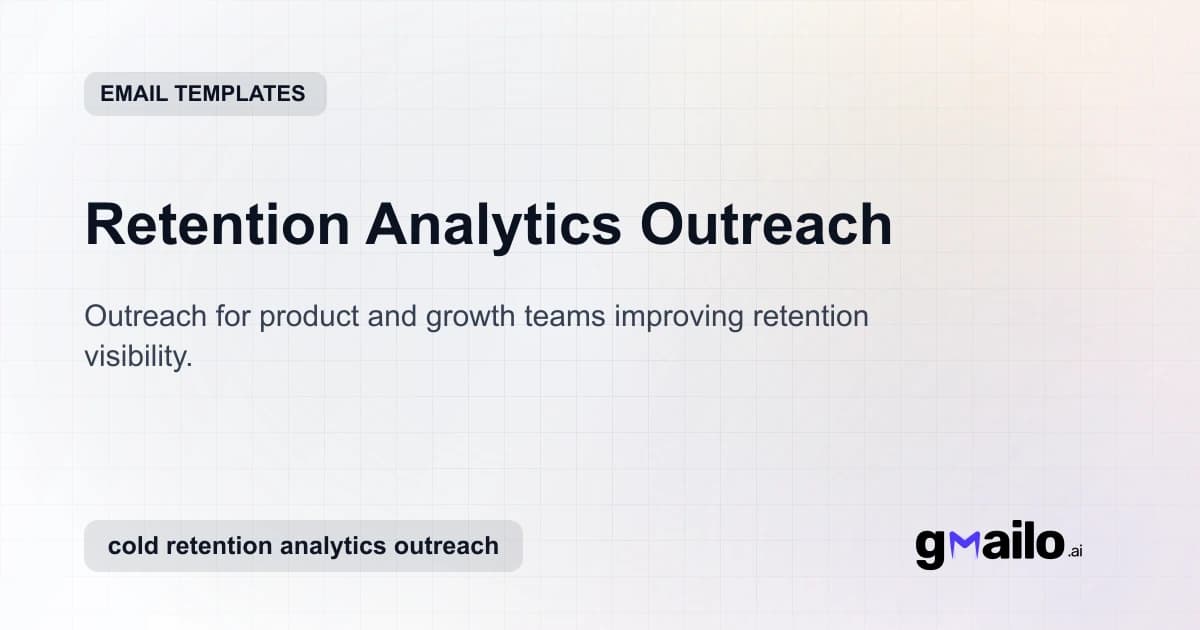 Retention Analytics Outreach email template thumbnail