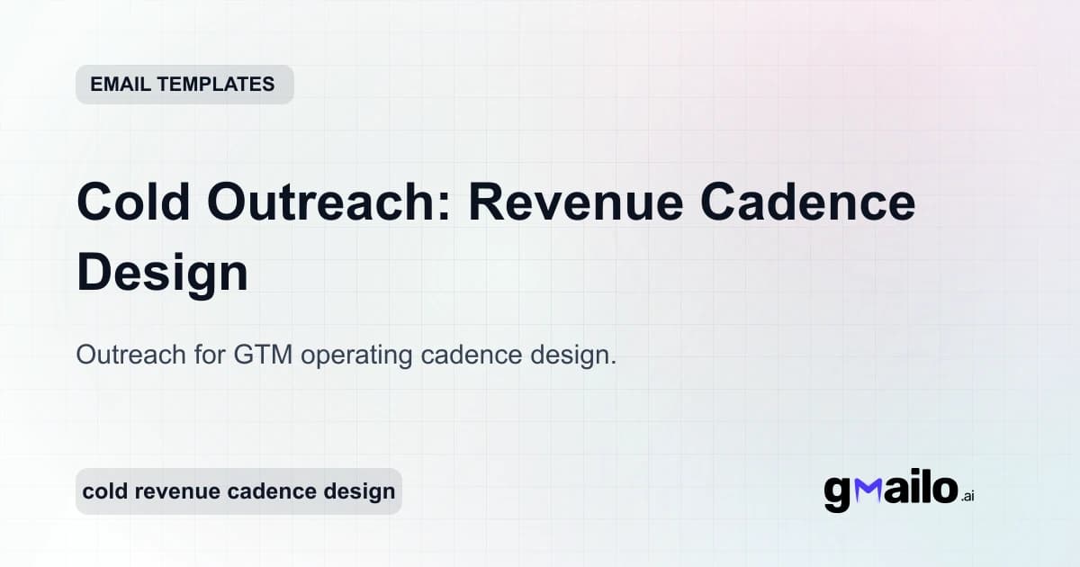 Cold Outreach: Revenue Cadence Design email template thumbnail