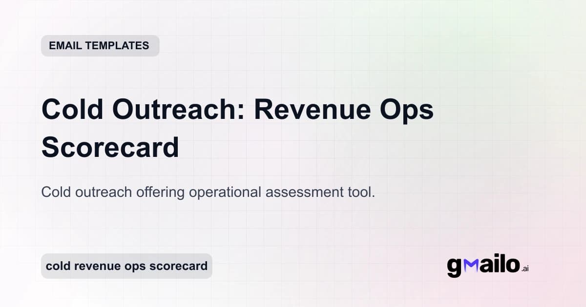 Cold Outreach: Revenue Ops Scorecard email template thumbnail