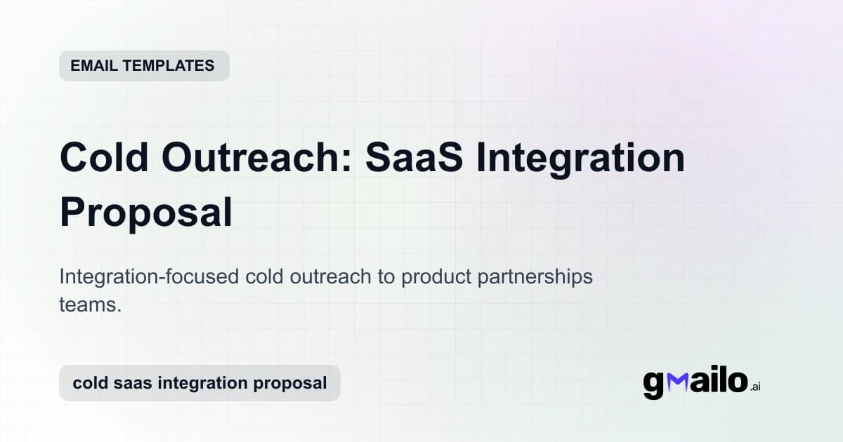 Cold Outreach: SaaS Integration Proposal email template thumbnail