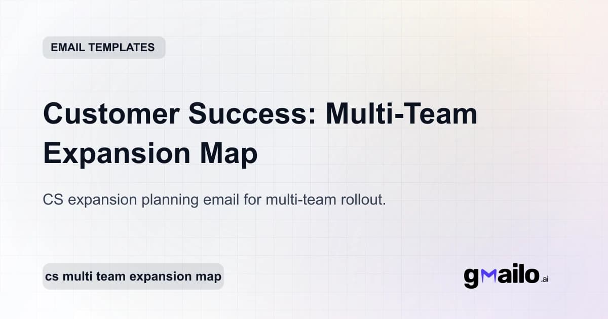 Customer Success: Multi-Team Expansion Map email template thumbnail