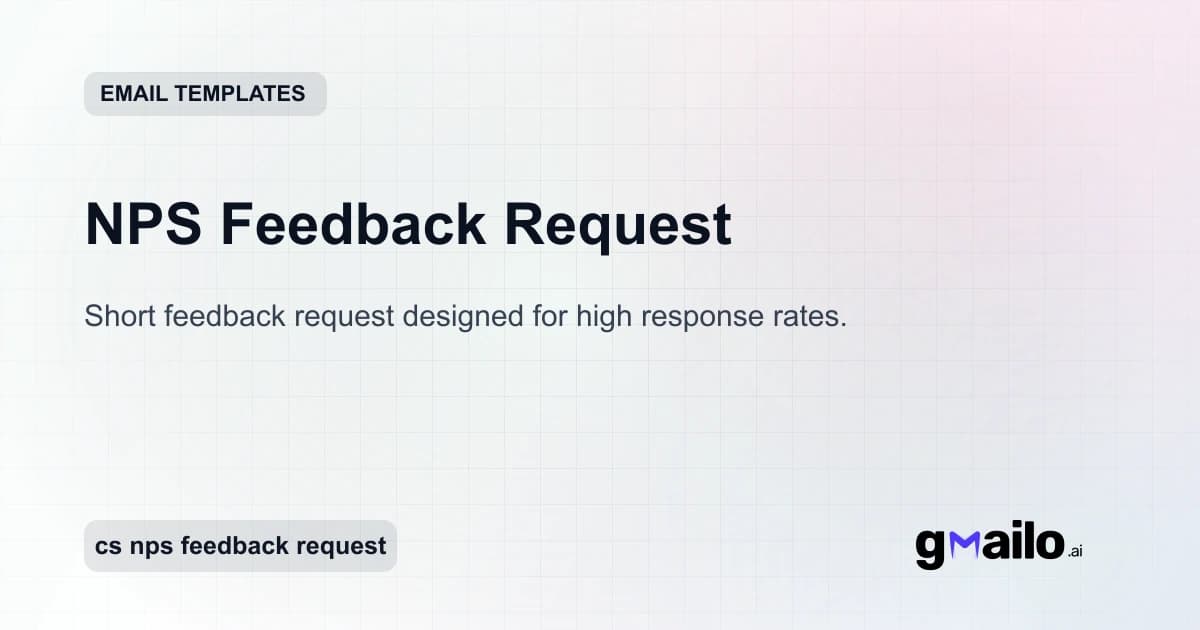 NPS Feedback Request email template thumbnail