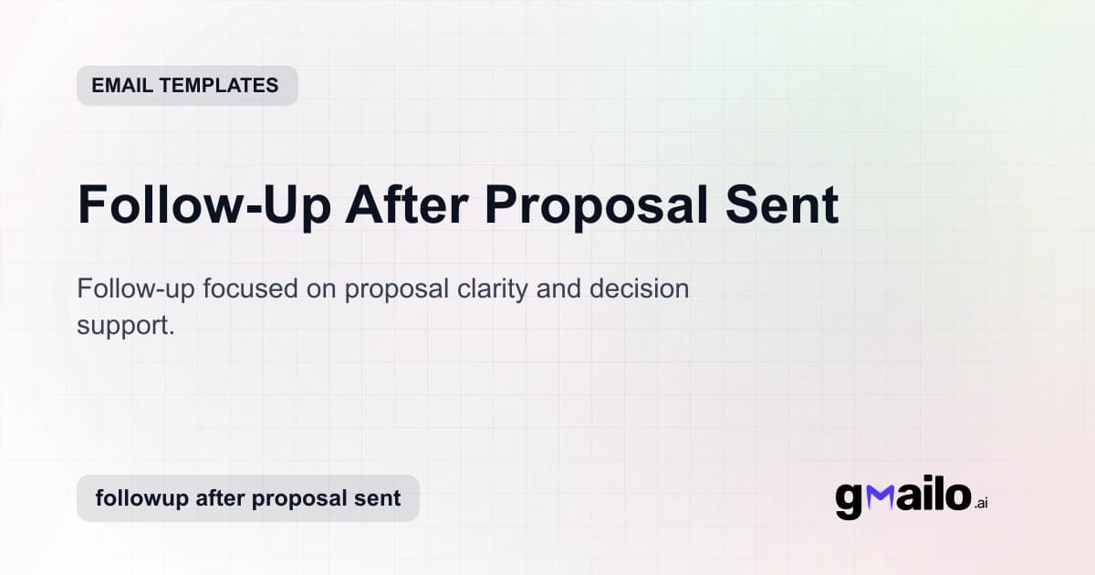 Follow-Up After Proposal Sent email template thumbnail