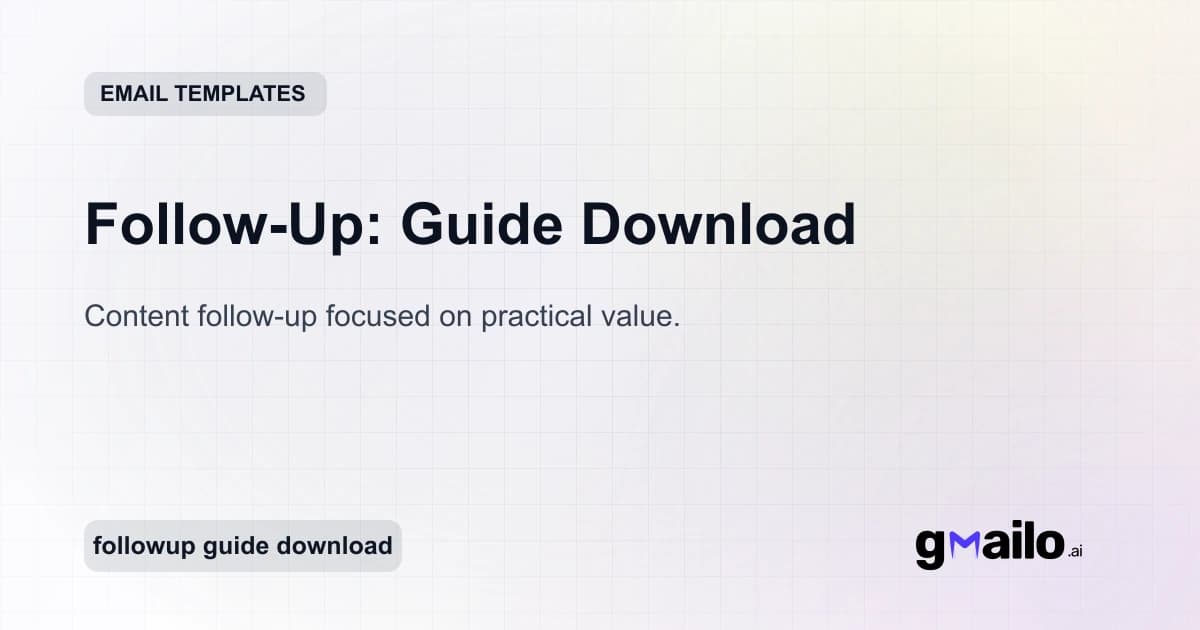 Follow-Up: Guide Download email template thumbnail