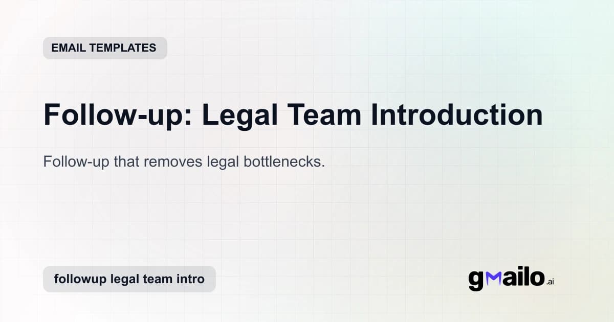 Follow-up: Legal Team Introduction email template thumbnail