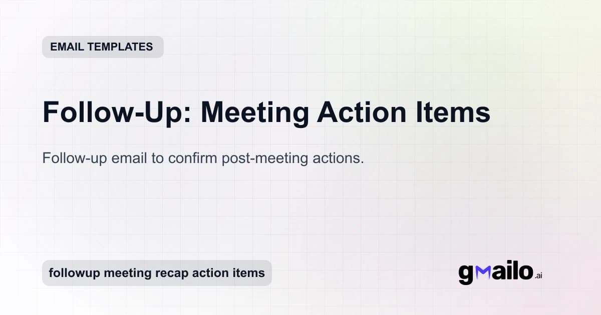 Follow-Up: Meeting Action Items email template thumbnail