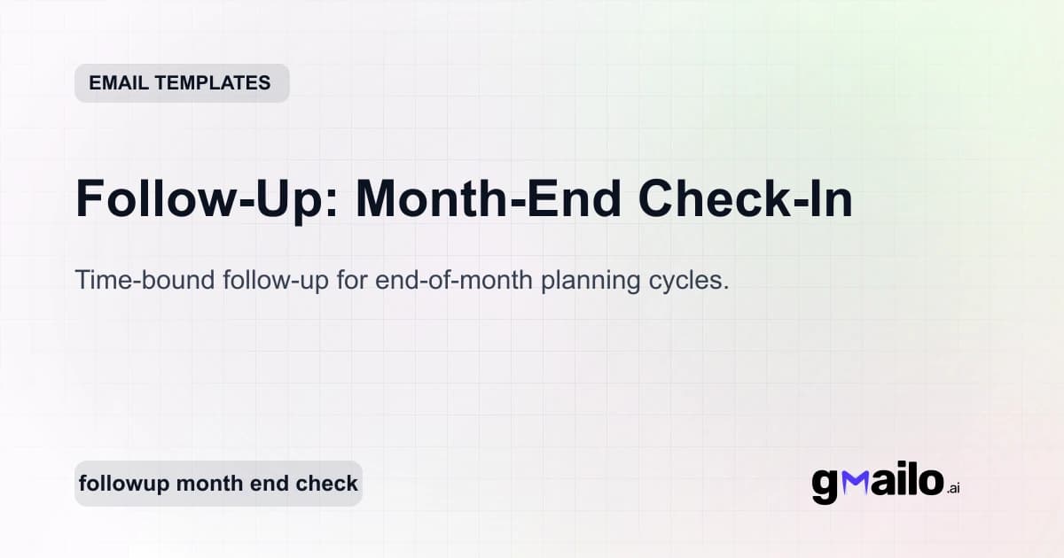 Follow-Up: Month-End Check-In email template thumbnail