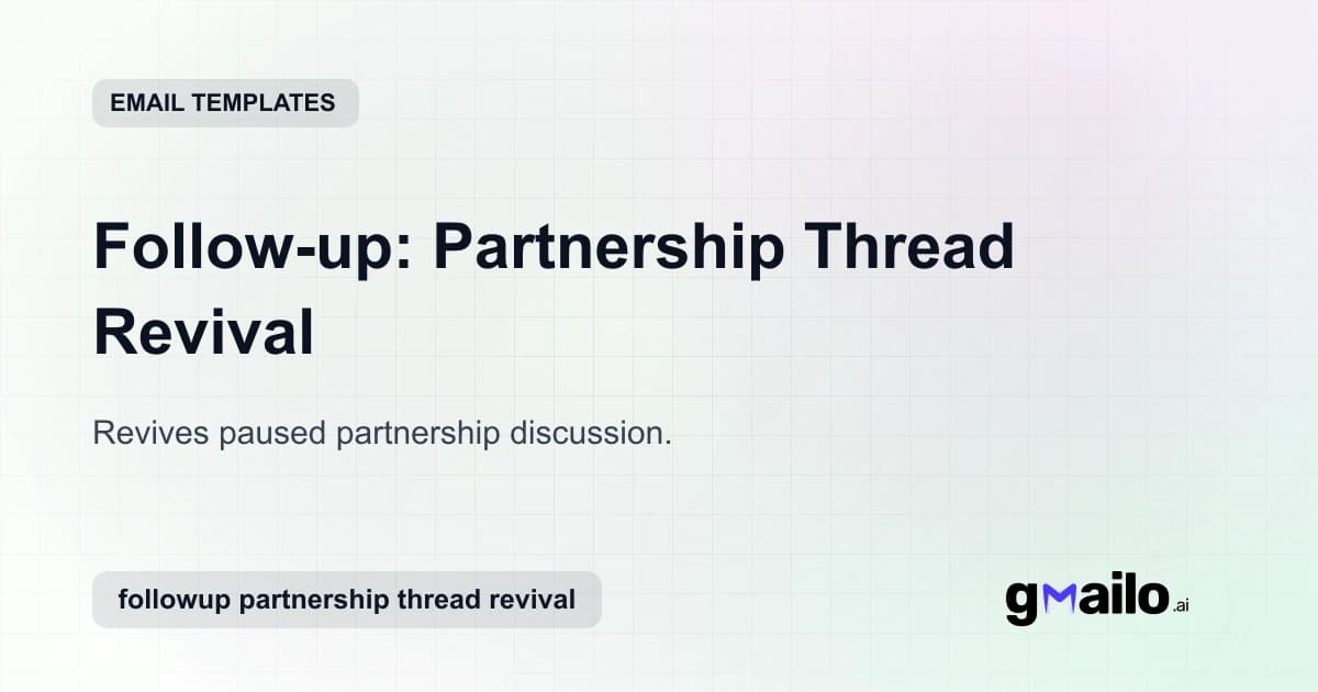 Follow-up: Partnership Thread Revival email template thumbnail
