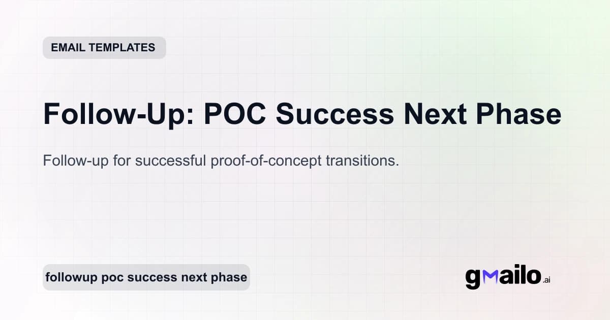 Follow-Up: POC Success Next Phase email template thumbnail
