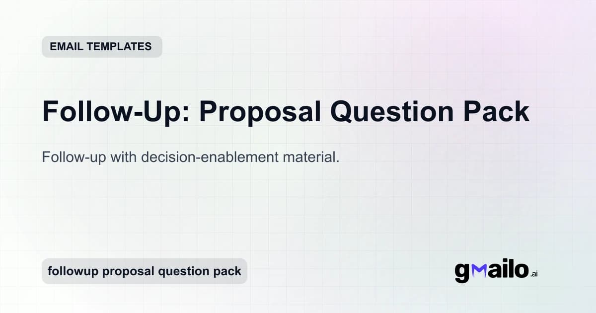 Follow-Up: Proposal Question Pack email template thumbnail