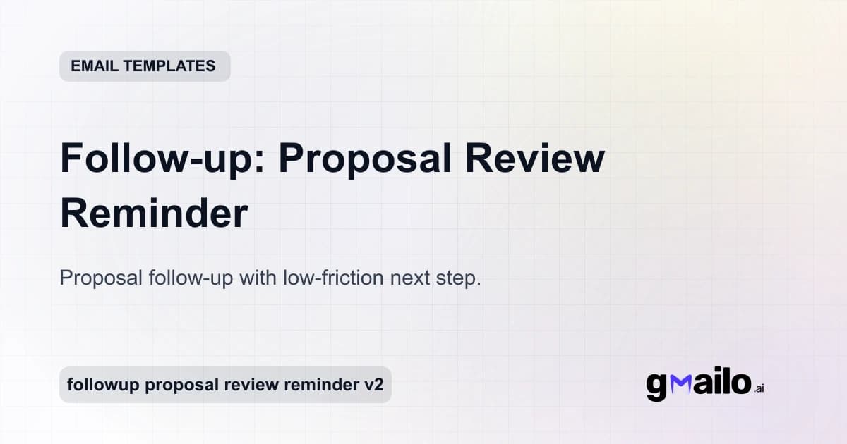 Follow-up: Proposal Review Reminder email template thumbnail