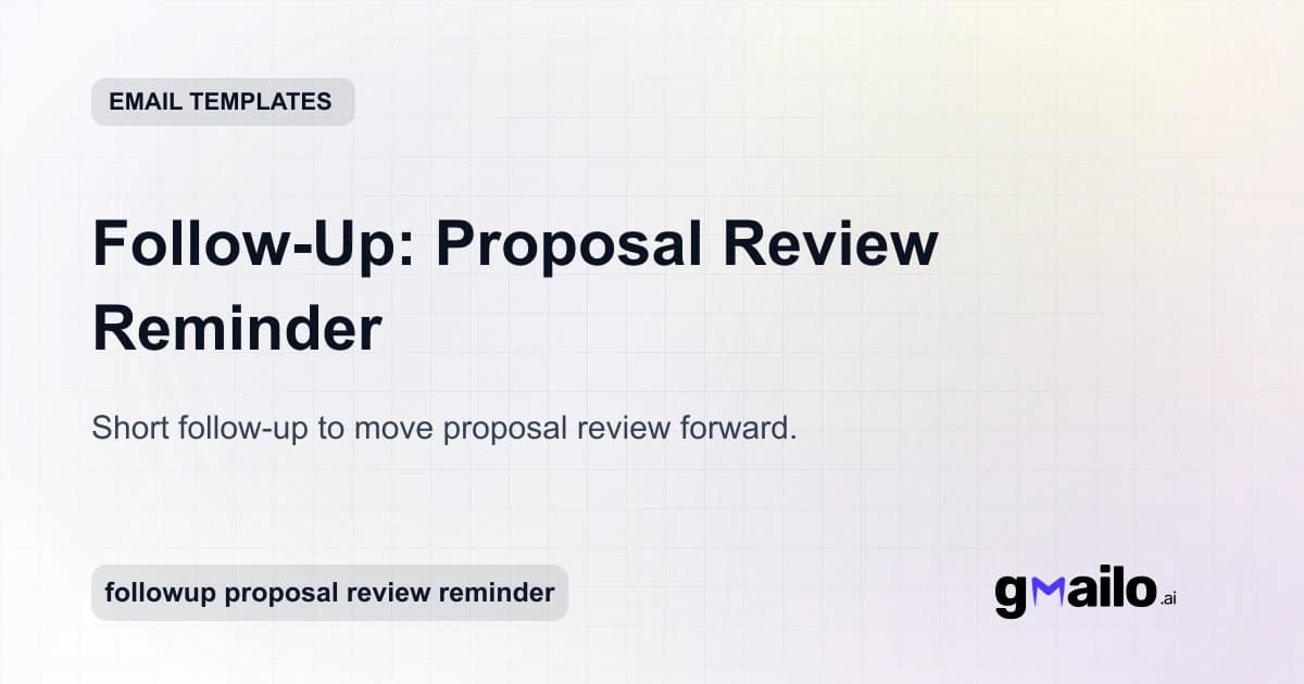 Follow-Up: Proposal Review Reminder email template thumbnail
