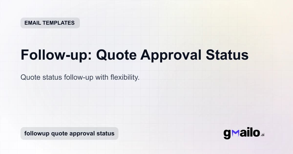 Follow-up: Quote Approval Status email template thumbnail