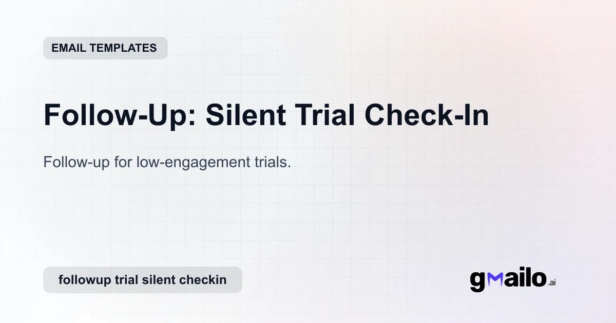 Follow-Up: Silent Trial Check-In email template thumbnail