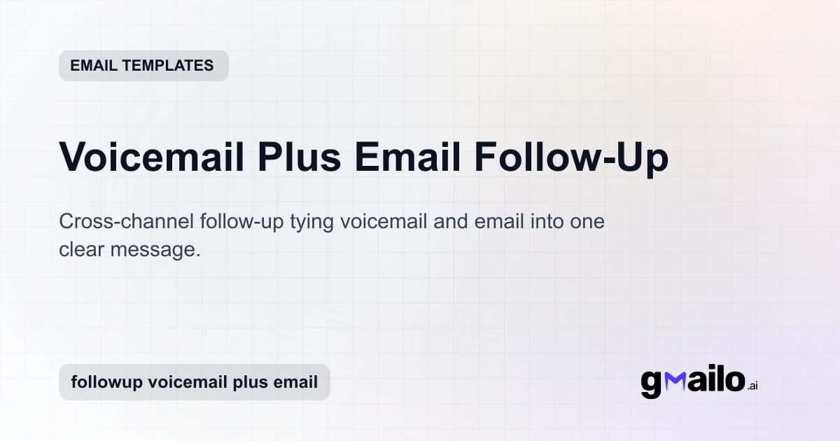 Voicemail Plus Email Follow-Up email template thumbnail