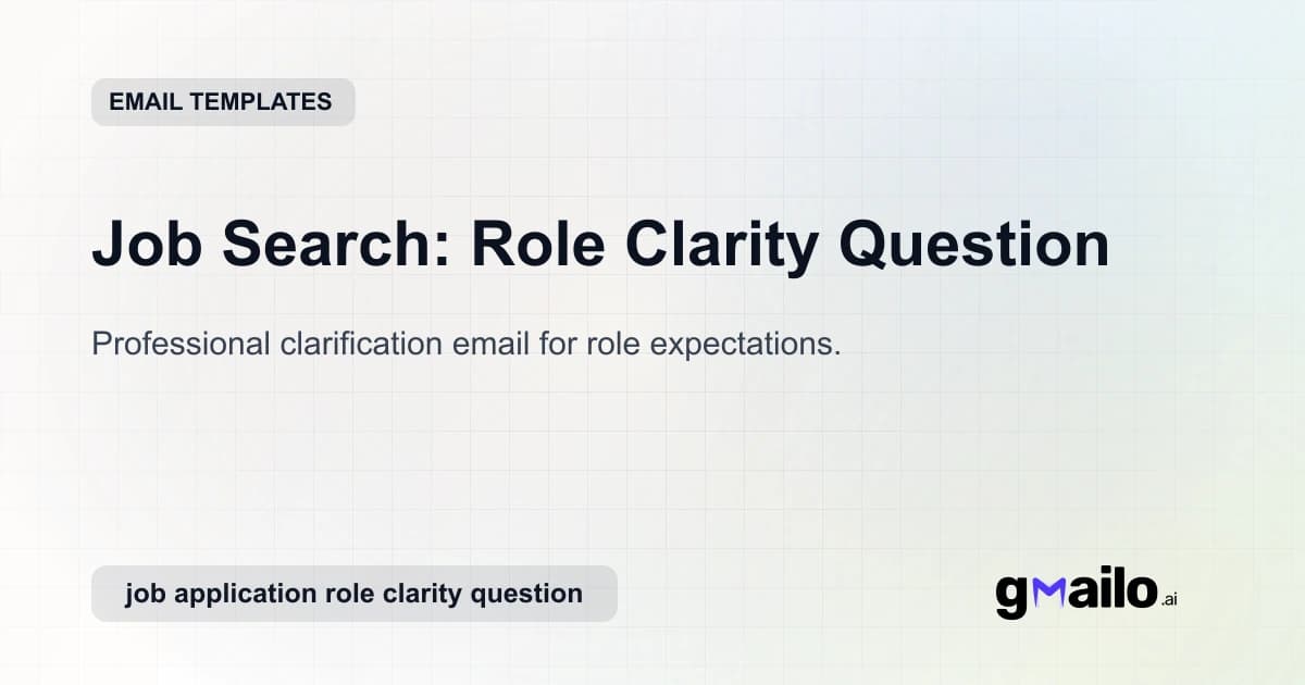 Job Search: Role Clarity Question email template thumbnail