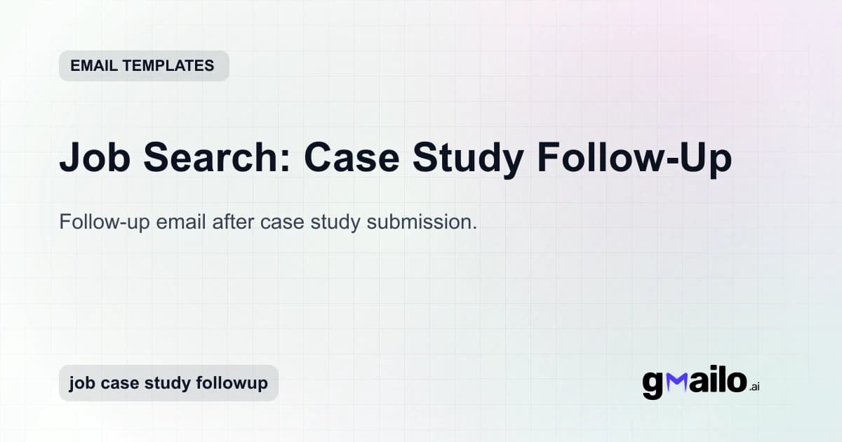 Job Search: Case Study Follow-Up email template thumbnail