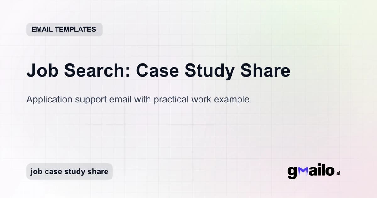 Job Search: Case Study Share email template thumbnail