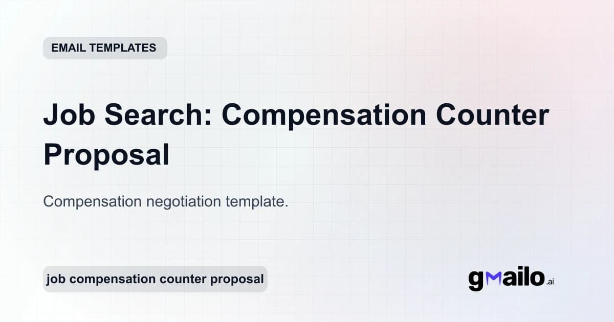 Job Search: Compensation Counter Proposal email template thumbnail