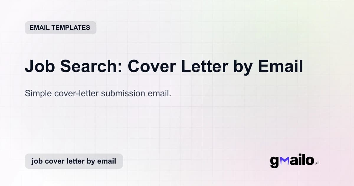 Job Search: Cover Letter by Email email template thumbnail