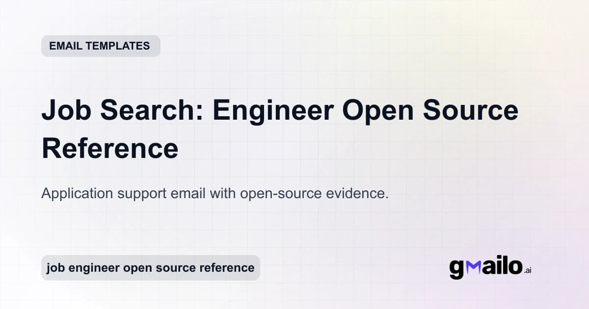 Job Search: Engineer Open Source Reference email template thumbnail