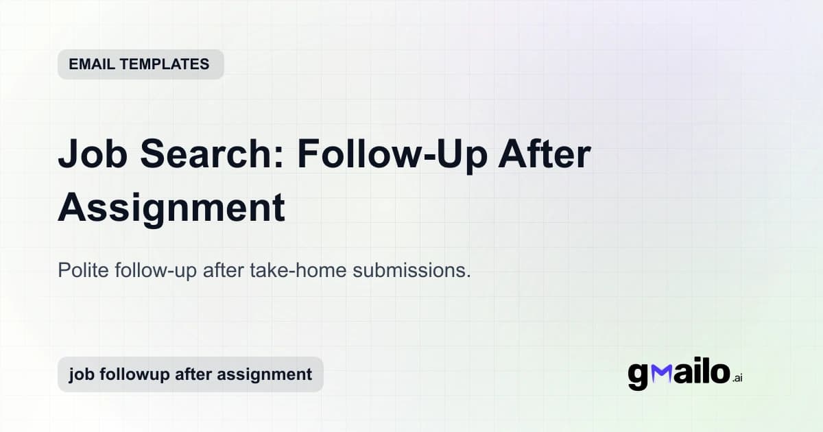 Job Search: Follow-Up After Assignment email template thumbnail
