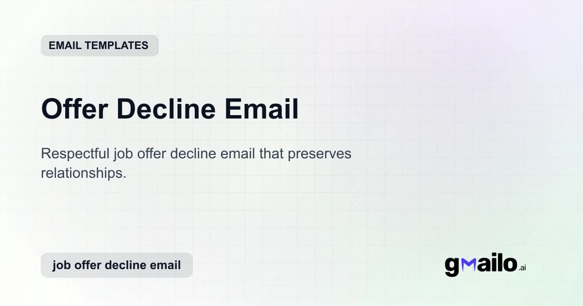Offer Decline Email email template thumbnail