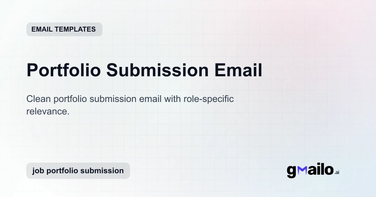Portfolio Submission Email email template thumbnail