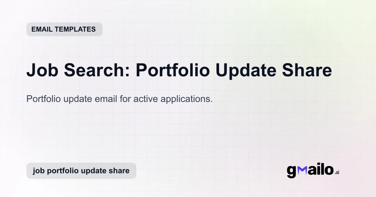 Job Search: Portfolio Update Share email template thumbnail