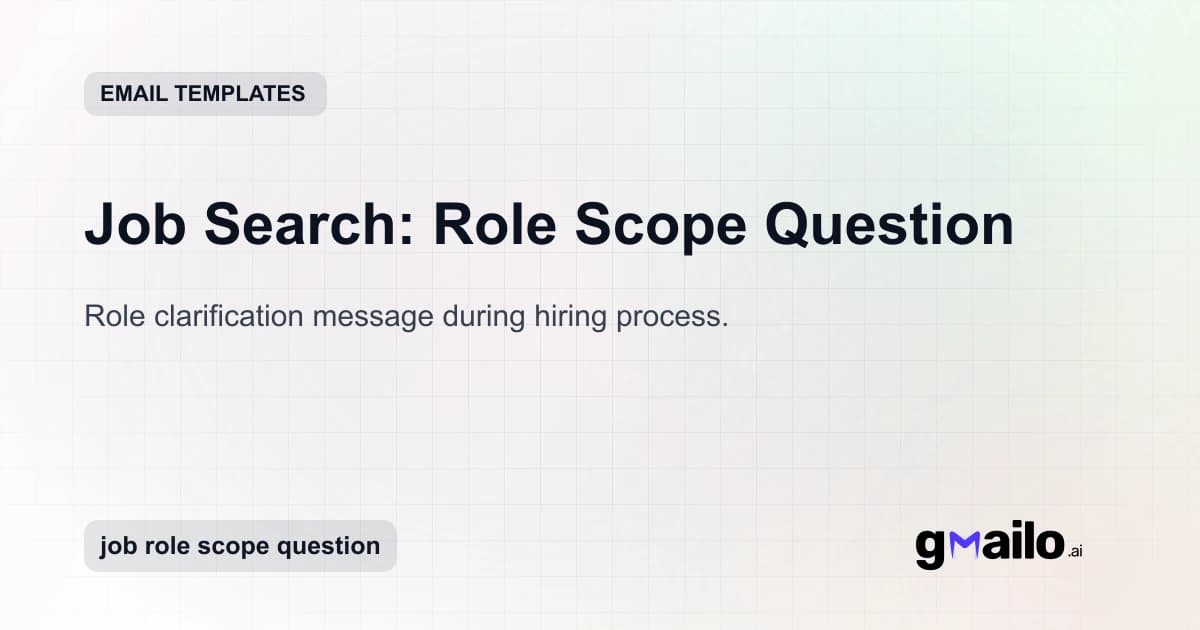 Job Search: Role Scope Question email template thumbnail