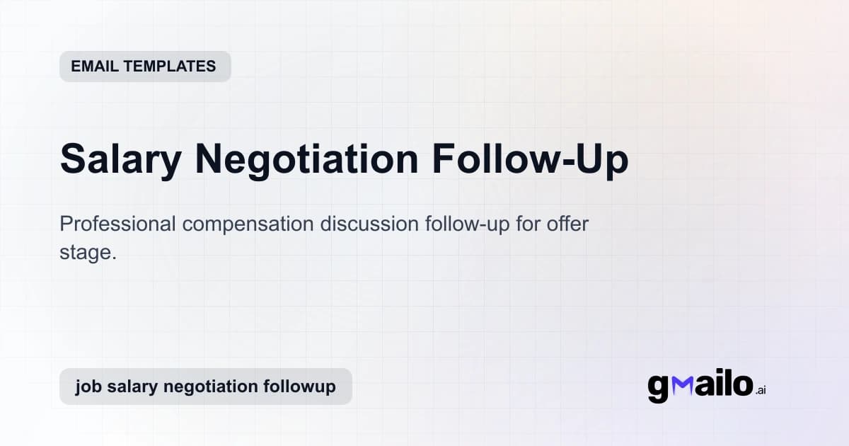 Salary Negotiation Follow-Up email template thumbnail