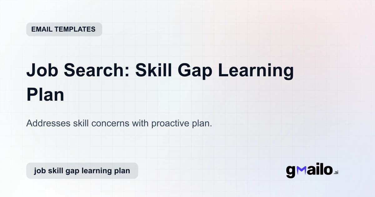 Job Search: Skill Gap Learning Plan email template thumbnail